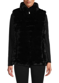 Calvin Klein Mixed Media Faux Fur Puffer Vest