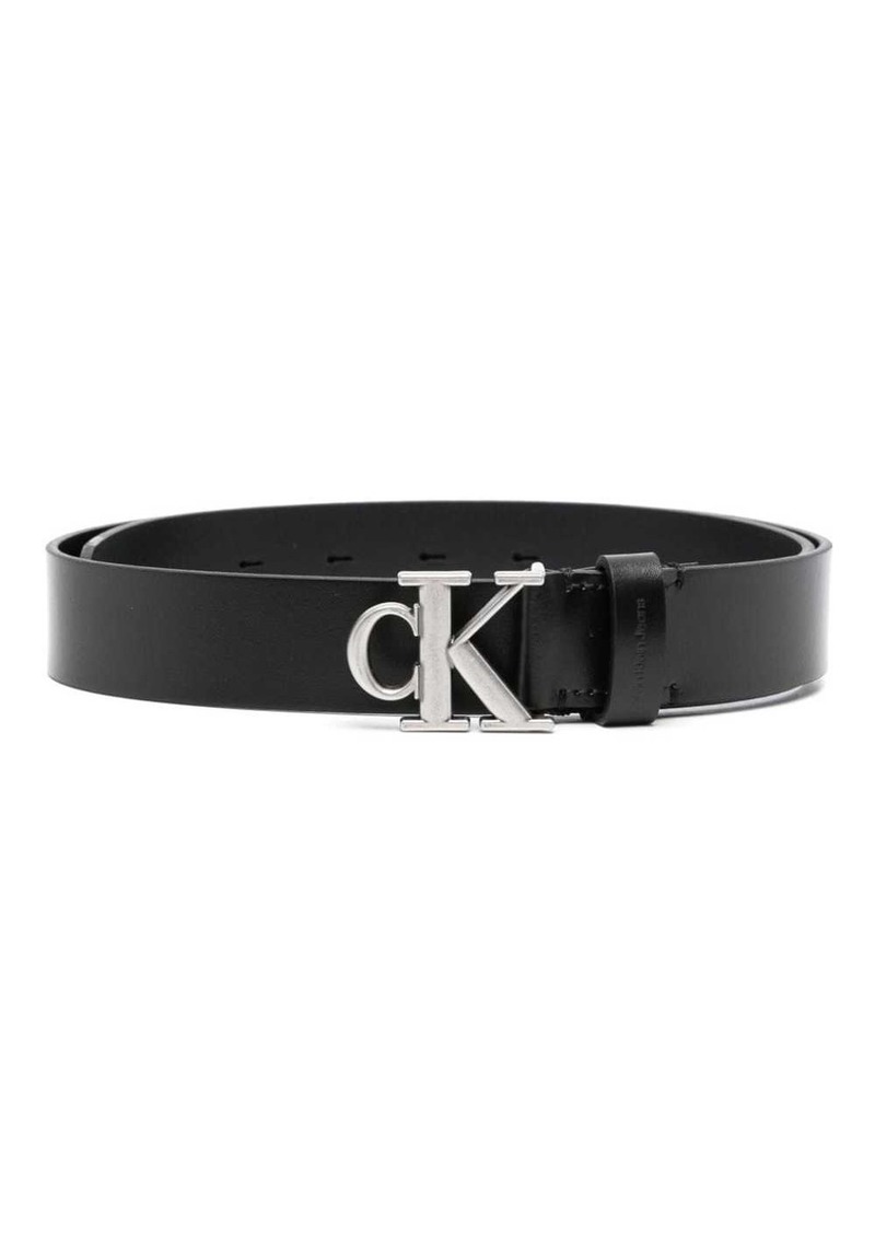 Calvin Klein monogram-plaque leather belt