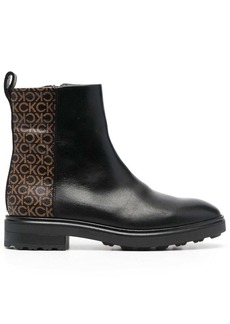 Calvin Klein monogram-print leather ankle boots