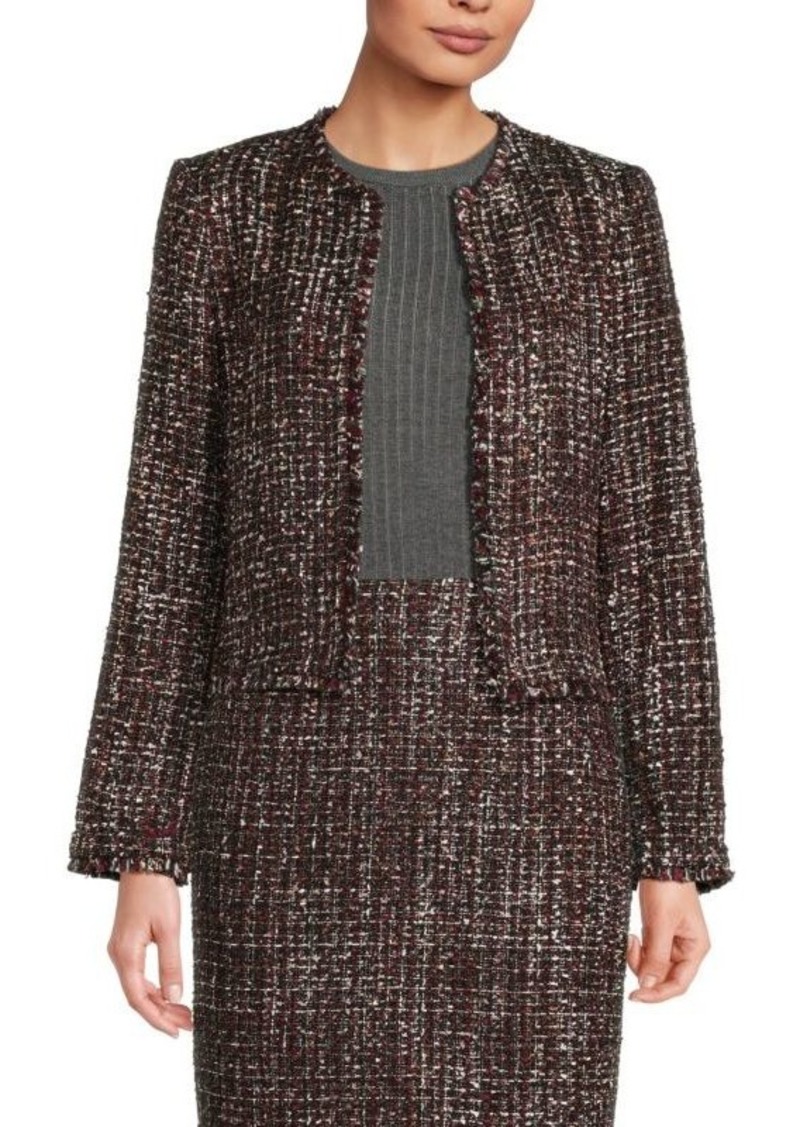 Calvin Klein Open Front Tweed Jacket