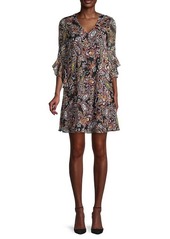 Calvin Klein Paisley-Print Slip Dress