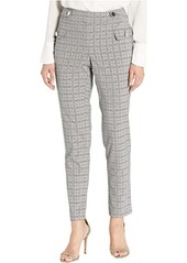 Calvin Klein Plaid Straight Pants with Buttons