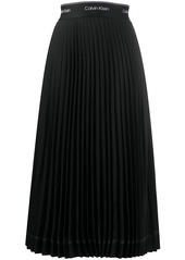 Calvin Klein pleated logo waistband skirt