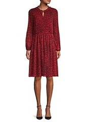Calvin Klein Printed Ruffled Dress