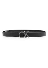 Calvin Klein Re-lo logo-buckle leather belt