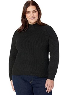 Calvin Klein Rib Mock Neck with Cable Sleeve