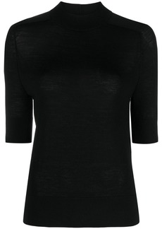 Calvin Klein ribbed-collar wool knitted top