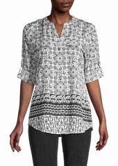 Calvin Klein Roll-Sleeve Print Shirt