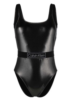 Calvin Klein scoop-back metallic swimsuit