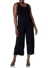 Calvin Klein Womens Scoop Neck Jumpsuit With Front Pockets