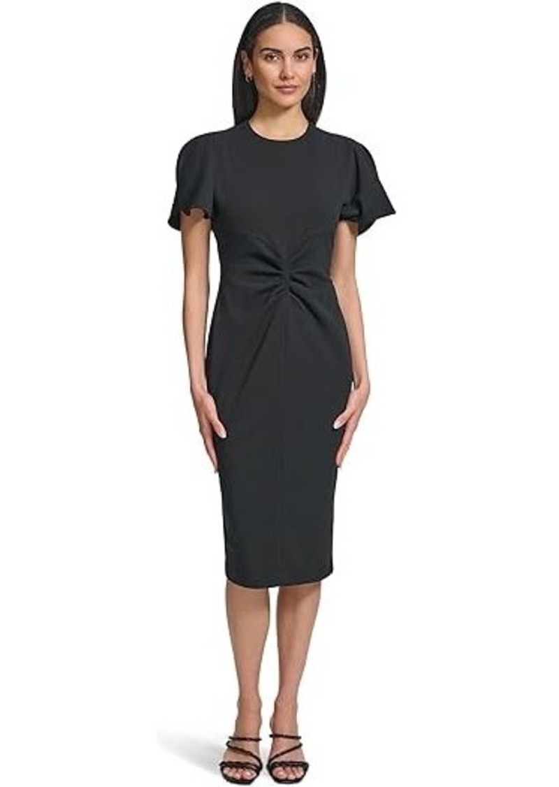 Calvin Klein Scuba Crepe Split Sleeve Sheath