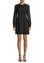 Calvin Klein Sheer-Sleeve Mini Dress