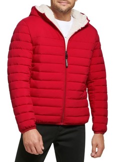 Calvin Klein Sherpa Lined Hooded Puffer Jacket