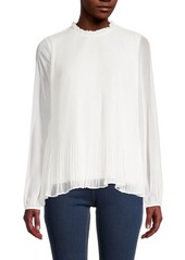 Calvin Klein Solid-Hued Pleated Blouse
