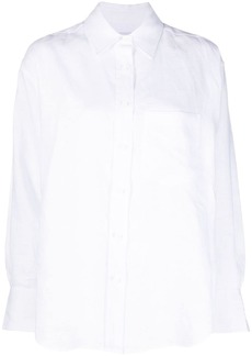 Calvin Klein spread-collar linen shirt