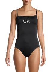 Calvin Klein Straight Neck One-Piece Swimsuit