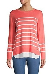 Calvin Klein Striped Twofer Sweater