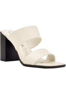 Calvin Klein Tara Womens Leather Slip-On Slide Sandals