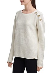 Calvin Klein Text Stiched Sweater with Buttons