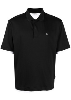 Calvin Klein two-tone logo-print polo shirt
