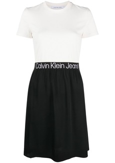 Calvin Klein two-tone logo-tape dress