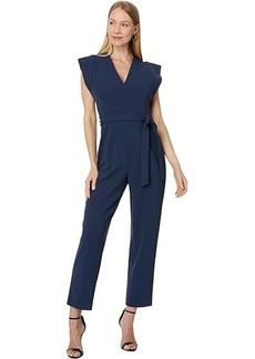 Calvin Klein V-Neck Jumpsuit with Extended Sleeve Detail