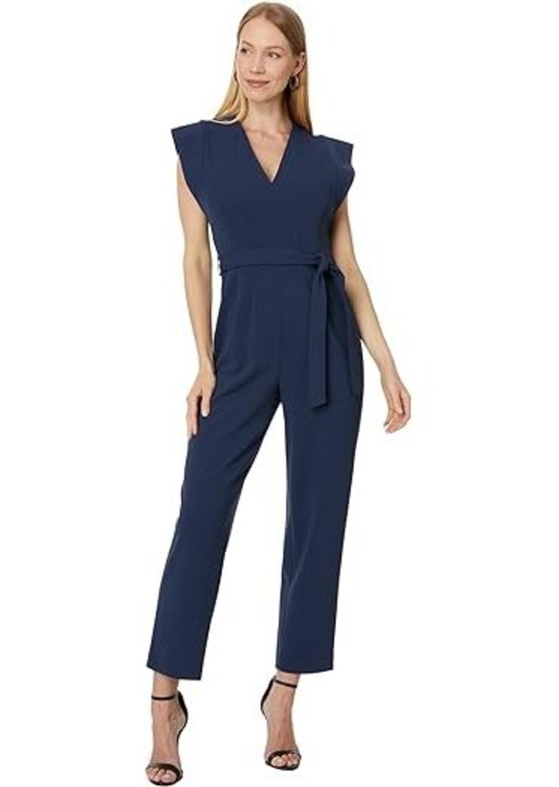 Calvin Klein V-Neck Jumpsuit with Extended Sleeve Detail