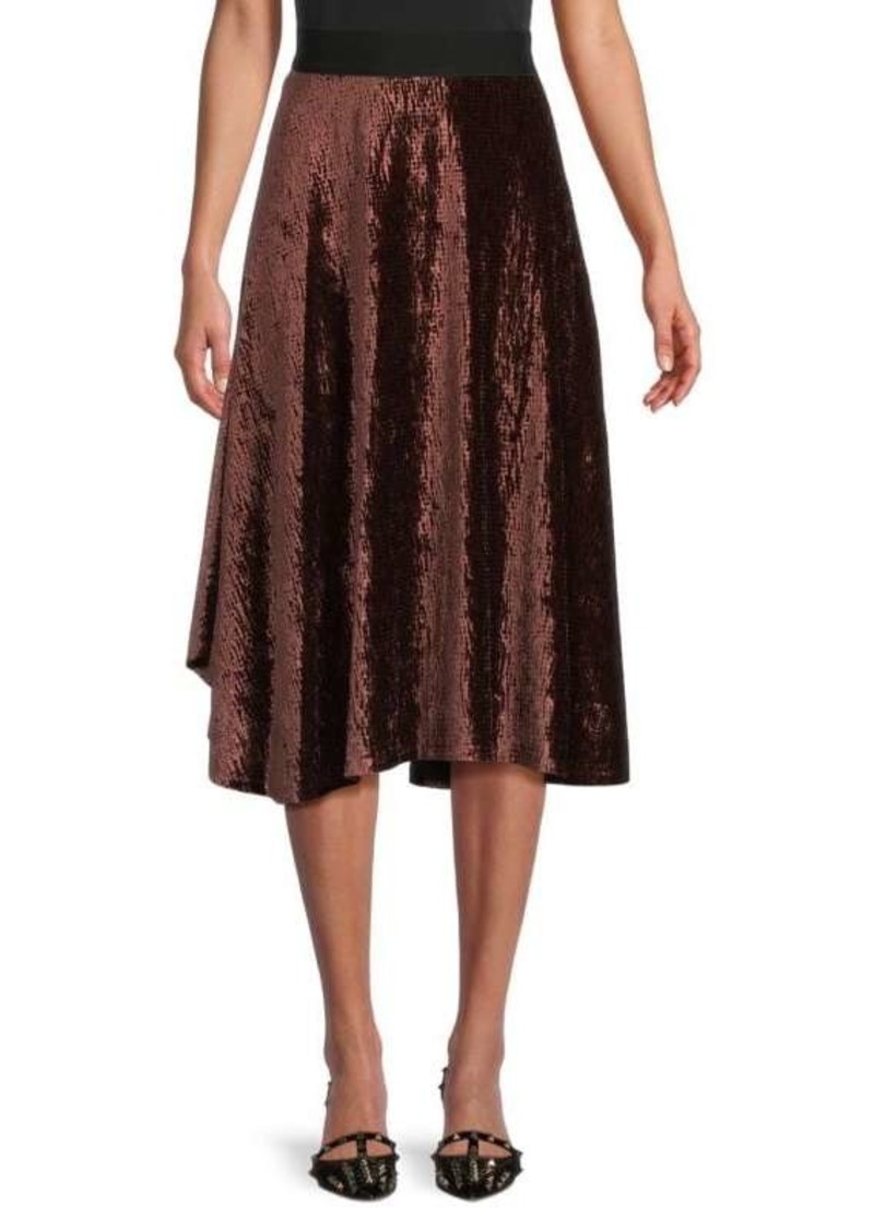 Calvin Klein Velvet Midi Flared Skirt