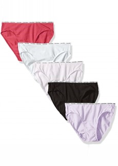 Calvin Klein Women's 5 Cotton Stretch Logo Bikini Panties In Black/white/peony/tender/coast