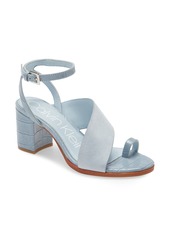 Calvin Klein Coleen Ankle Strap Sandal in Petal Blue Suede at Nordstrom