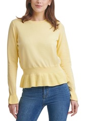 Calvin Klein Womens Cotton Peplum Pullover Sweater