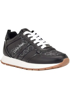 Calvin Klein Womens Faux Leather Running Casual And Fashion Sneakers