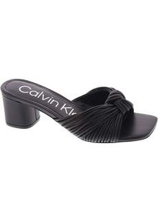 Calvin Klein Womens Faux Leather Slip-On Strappy Sandals