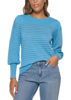 Calvin Klein Womens Knit Striped Pullover Sweater
