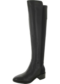 Calvin Klein Womens Leather Mixed Media Over-The-Knee Boots