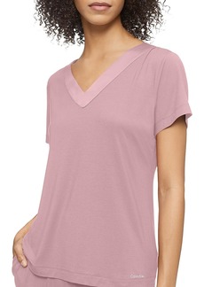 Calvin Klein Womens Satin Trim Sleepwear T-Shirt