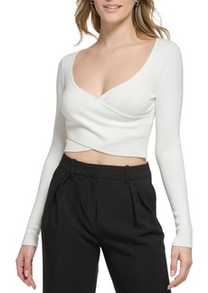 Calvin Klein Womens Slim Fit Crop Pullover Sweater