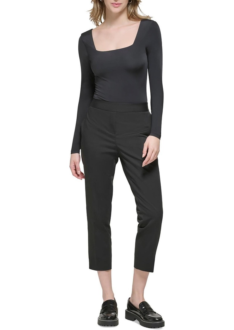 Calvin Klein Womens Square Neck Fitted Bodysuit
