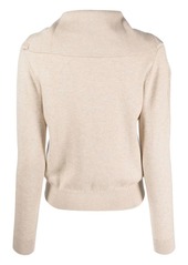 Calvin Klein zip-front logo-embroidered jumper