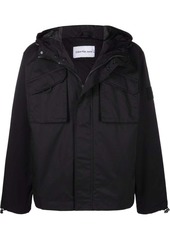 Calvin Klein zip-up flap-pockets hooded jacket