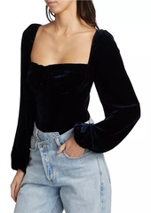Cami NYC Annel Velvet Blouson-Sleeve Bodysuit