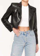 Cami NYC Ash Cropped Vegan Leather Jacket In Black