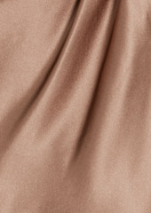 Cami NYC - Anges one-shoulder draped silk-satin mini dress - Brown - M
