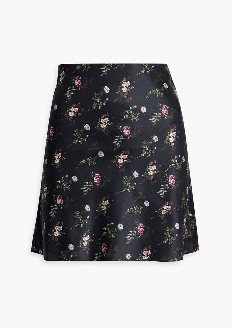 Cami NYC - Aviva floral-print stretch-silk satin mini skirt - Black - XS