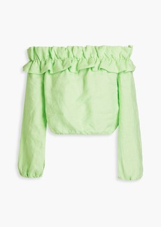 Cami NYC - Cala off-the-shoulder cropped linen-gauze top - Green - S