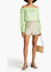 Cami NYC - Cala off-the-shoulder cropped linen-gauze top - Green - S