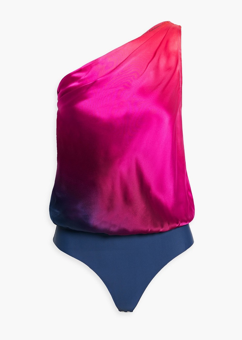 Cami NYC - Darby one-shoulder dégradé silk-satin bodysuit - Purple - L