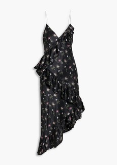 Cami NYC - Dua ruffled floral-print silk-satin midi dress - Black - XS