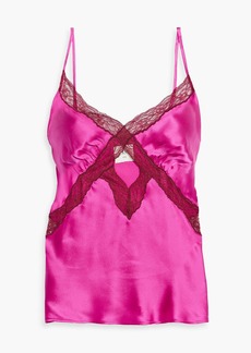 Cami NYC - Florentine lace-trimmed cutout silk-satin camisole - Purple - US 0