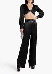 Cami NYC - Laura crystal-embellished silk-satin wide-leg pants - Black - S